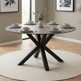Starburst 150cm Round Grey Ceramic Dining Table