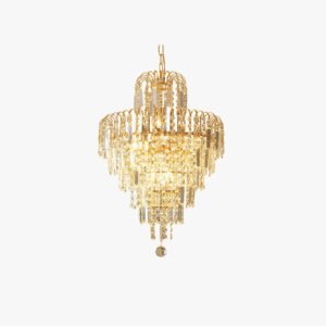 Kristy Luxury 5 Layers Tassel Crystal Gold Chandelier