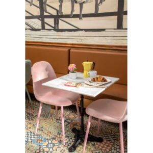 Rome Marble Bar Table Black & Quadrata White