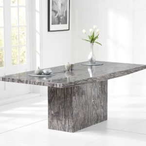 Crema 180cm Grey Marble Dining Table