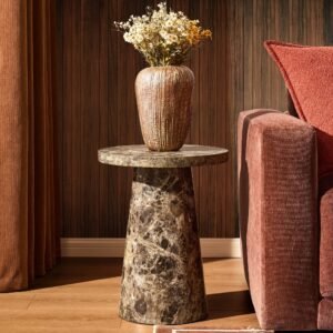 Talia Side Table - Dark Marble Effect